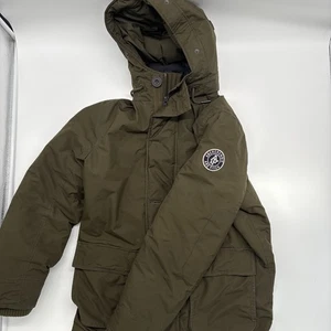 Abercrombie & Fitch Winter Parka Coat Jacket Mens Size L Green Padded Inner Army - Picture 1 of 12