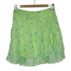 Y2K Floral 70s Print Sheer Rock Grün Damen Größe M Dopamin Retro Flower Power - Bild 1 von 6