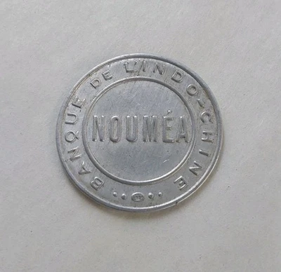 Very Rare Emergency Currency 1922 New Caledonia 25 Cent Coin Enclosed Stamp! - Image 1 of 4