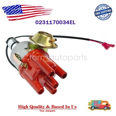 New 034 Vacuum Advance Electronic Distributor Fits VW Bug Bus Ghia 0231170034EL - Image 1 of 4