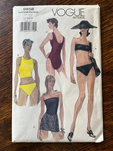 Vogue 9858 UNCUT Sewing Pattern, Misses' Bikini Swimsuit, Size 12-14-16 - Picture 1 of 4