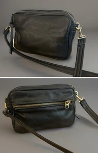 Bolso de hombro clásico vintage hecho a mano Pat Halpen de cuero de calidad negro - Imagen 1 de 8