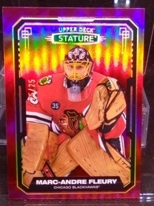2021-22  Stature Red Marc-Andre Fleury 25/25 Chicago Blackhawks #60 Bookend - Picture 1 of 11