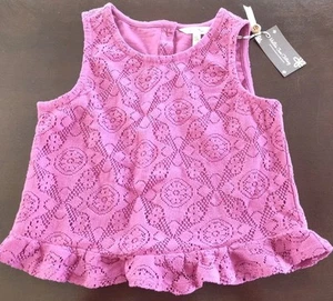 Matilda Jane Girls Sleeveless Shirt Top Mulberry Crochet Size 12 Lined NWT E1 - Picture 1 of 8