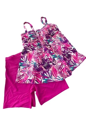 Kim Gravel x Swimsuits For All Fly Away Tankini & 5" Boy Short Size 14 Beachwear - Image 1 of 4