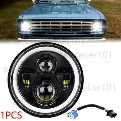 Faro LED redondo de 7 pulgadas haz alto/bajo para Dodge D100 D200 D350 Dart Ramcharger Foto 1 de 4