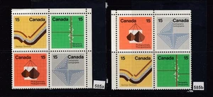 1972 #585a & #585b(TAGGED GT2) 15¢ EARTH SCIENCES ISSUE SE-TENANT CORNER BLOCKS - Picture 1 of 4