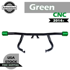 ProTek Front Performance High Way Peg One Step Green CNC Crash Bar Fits Harley - Picture 1 of 12