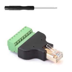 Adaptateur bornier à vis 8 broches pour connecteur mâle RJ45 signal stable - Photo 1/6