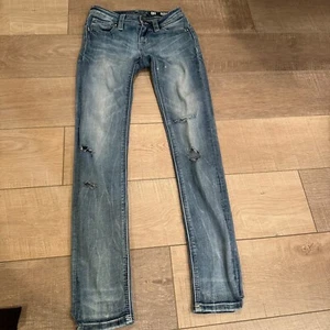 MISS ME GIRLS SKINNY JEANS RIPPED HOLES SIZE 12 - Picture 1 of 11