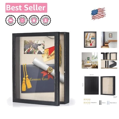 Elegant 11x14 Shadow Box with Personalization Cloth and Magnetic Door - Image 1 of 4
