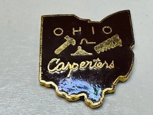 Vintage Ohio Carpenters Union Lapel Pin Badge Hammer Saw Level Central Midwest - Picture 1 of 2