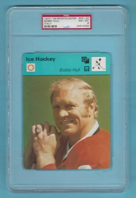 1977-79 SPORTSCASTER 05-20 Italy BOBBY HULL! PSA 8 NM-MT! 3 PSA HIGHER! RARE! - Image 1 of 2
