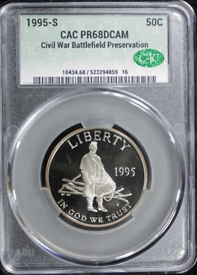 1995-S Civil War Battlefields Half Dollar CAC PR68 DCAM (2531766) - Image 1 of 4