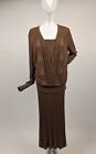 ART DECO 1920’S RAYON KNIT 2 PC DRESS W PATTERNED FRONT