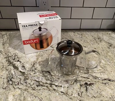 Prensa de té BODUM Assam 1 litro 34 OZ filtro de acero inoxidable + tetera con mango de vidrio Foto 1 de 4