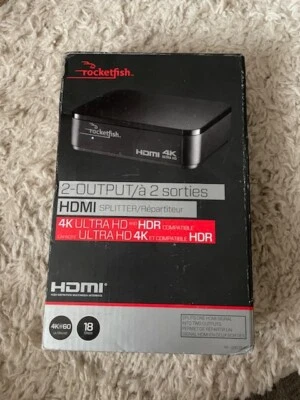 Rocketfish 2-Output HDMI Splitter 4k Ultra HD and HDR Compatible - Image 1 of 3