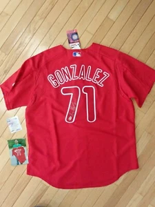 GIO GONZALEZ #71 SIGNED RED PHILLIES JERSEY 2006 COA W/PHOTO OF HIM SIGNING - Picture 1 of 10
