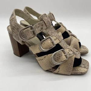 Women’s Clarks Heeled Sandals Snake Pattern Triple Strap Buckle UK 6 EU 39 - Picture 1 of 22