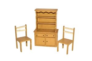 Juego de cocina para casa de muñecas - 2 sillas buffet estilo años 60 madera vintage 1:12  - Imagen 1 de 1