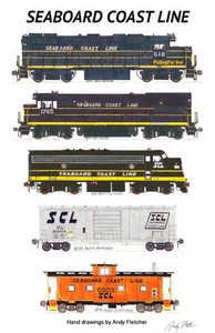 Seaboard Coast Line 11"x17" Railroad Poster Andy Fletcher signed - Bild 1 von 1