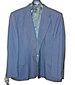 EXECUTIVE COLLECTION Men's Suit 48R 44 X 30 Navy Blue Pinstripe Suit EUC - Picture 1 of 8