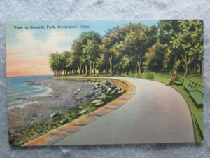 Vintage View In Seaside Park, Bridgeport, Connecticut Postcard 1942 - Picture 1 of 2