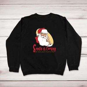 Santa Is Coming Christmas Jumper - Picture 1 of 2
