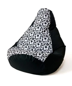 5905359295167 Sako Tasche pouffe Birne drucken schwarz-Kugel L 105 x 80 cm Go Gi - Bild 1 von 1