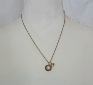 Kate Spade Spot the Spade Charm Necklace Rose Gold Hole Punch & Rhinestone - Picture 1 of 9