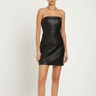 Theory Leather Mini Dress Strapless Black Point Nappa Lx Size 2 NWT Lamb Leather