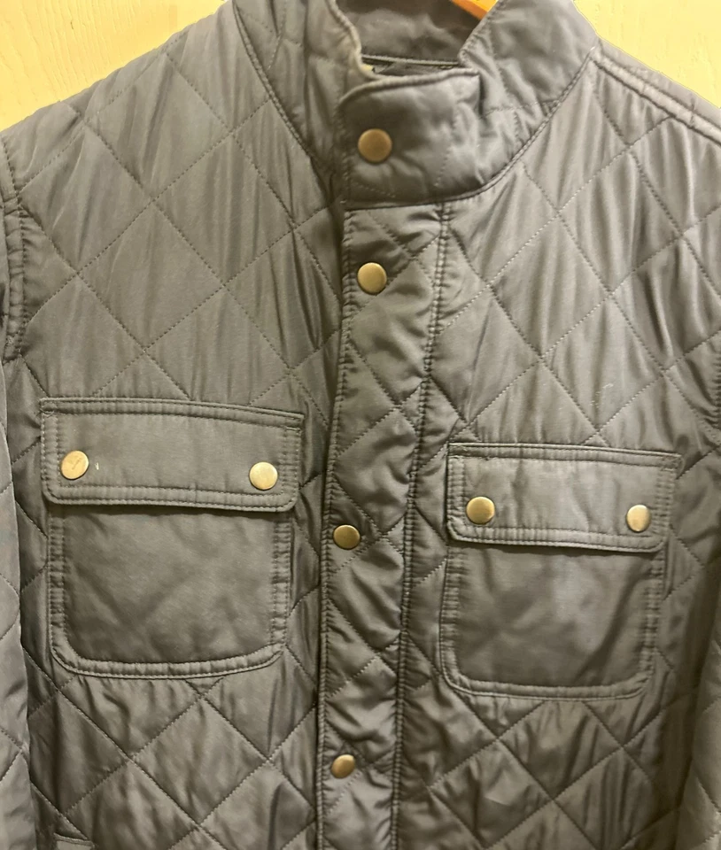 Chaqueta acolchada Gap ligera para hombre pequeña negra parches en el codo Foto 1 de 4