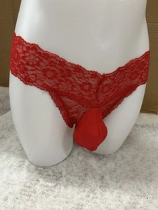 Victori@‘s Red Thong Size Large Lace POUCH PANTIES Men’s lingerie - Picture 1 of 4
