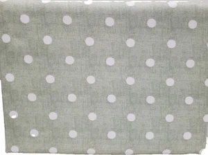 Bedruckter Stoff Indoor/Outdoor Tischdecke, 60x84" länglich, Salbei & Weiße Tupfen, TW - Bild 1 von 15