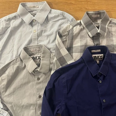 Express Mens Small 4 Pack Fitted Long Sleeve Button Down Shirts Lot 14 -14 1/2 - Image 1 of 4