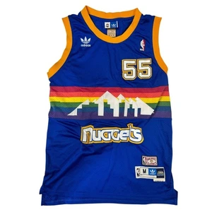 Adidas Hardwood Classics Dikembe Mutombo Denver Nuggets Sewn Jersey Size M +2 - Picture 1 of 6