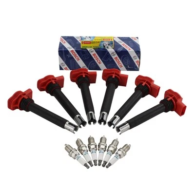 Kit de bujías de alimentación Bosch 6 bobinas de encendido Denso 6 iridio para Audi A6 3.2 V6 Foto 1 de 3