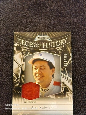 2012 PRESS PASS LEGENDS ALAN KULWICKI TRIBUTE RACE USED FIRESUIT.  - Image 1 of 4
