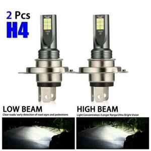 2PCS H4 LED 400LM 6000K Super White Headlight Bulbs Conversion Kit Hi-Lo Beam - Picture 1 of 10