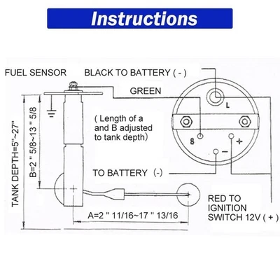 12V Compatible Fuel Meter Compact Dashboard Design Accurate Fuel Monitoring - Image 1 of 4