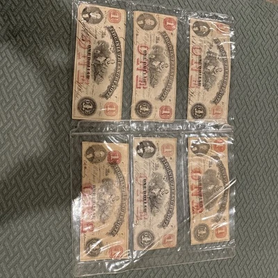 3 1862 Dollar Virgins Red Over Print Treasury Note - Image 1 of 4