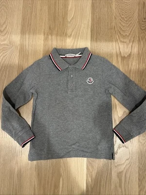 Polo Moncler Manga Larga Gris Talla 8 Ajuste 5 o 6 Foto 1 de 4