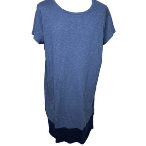 Boden T-shirt Dress US18 L UK 22 L Blue Short Sleeve Crew Neck Midi Cotton - Picture 1 of 7