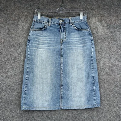 Lucky Brand Dungarees Jean Skirt Womens 4/27 Blue Made in USA Denim - Image 1 of 4