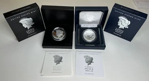 2023 S San Francisco Proof & 2024 Philadelphia P Peace BU Silver Dollar Set OGP - Picture 1 of 20