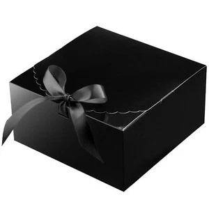 6 Pack 8x8x4 Black Gift Boxes with Lids for Presents Black Gift Box Bulk for ... - Picture 1 of 6