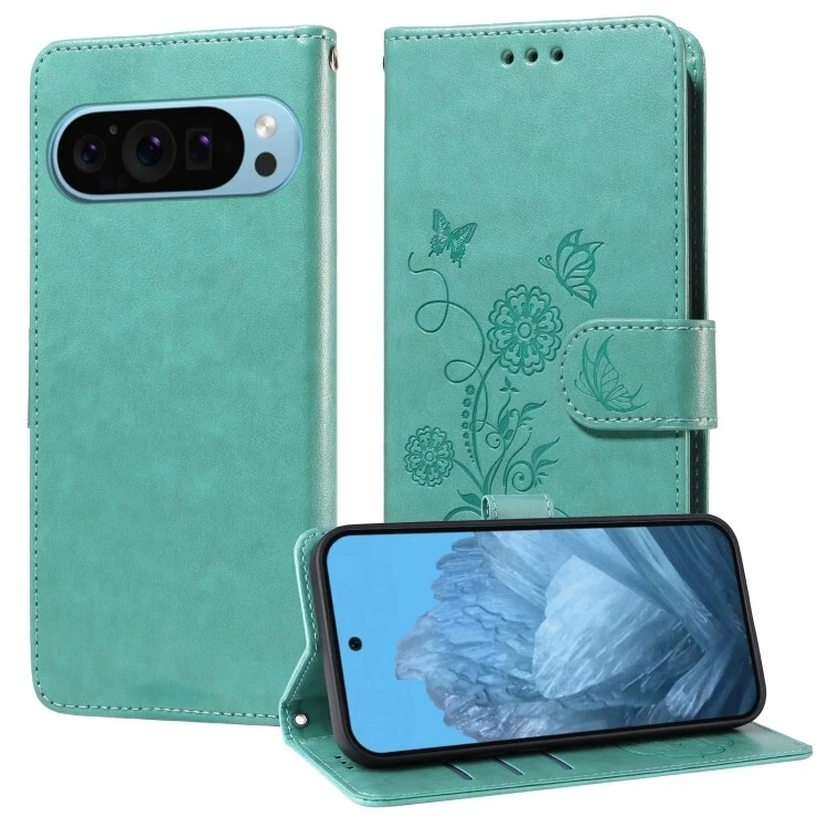 For Google Pixel 9/9 Pro Embossed Butterfly Flowers Leather Phone Case - Image 1 of 1