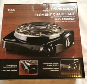 Brentwood Ts-306 1000 Watt Black Electric Burner - Picture 1 of 2