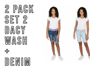 NEW! 2 PACK VIGOSS Girl's Bermuda Stretch Jeans Shorts VARIETY - Picture 1 of 10