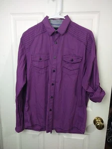 Tranquility Mayhem Woman M Shirt Purple Collared Button Western Casual Workwear - Picture 1 of 12